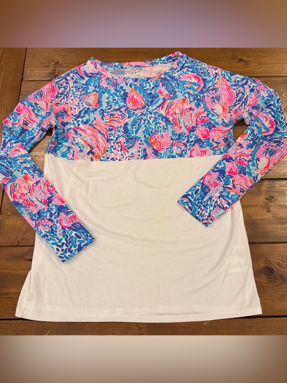 Lilly Pulitzer Finn Top Viva La Lilly Colorblock Long Sleeve Pullover XXS 🌺🐚🌴